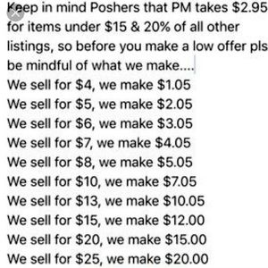 Poshmark commission info